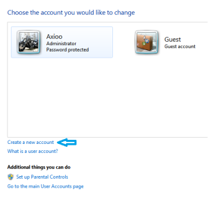 Choose Account Window